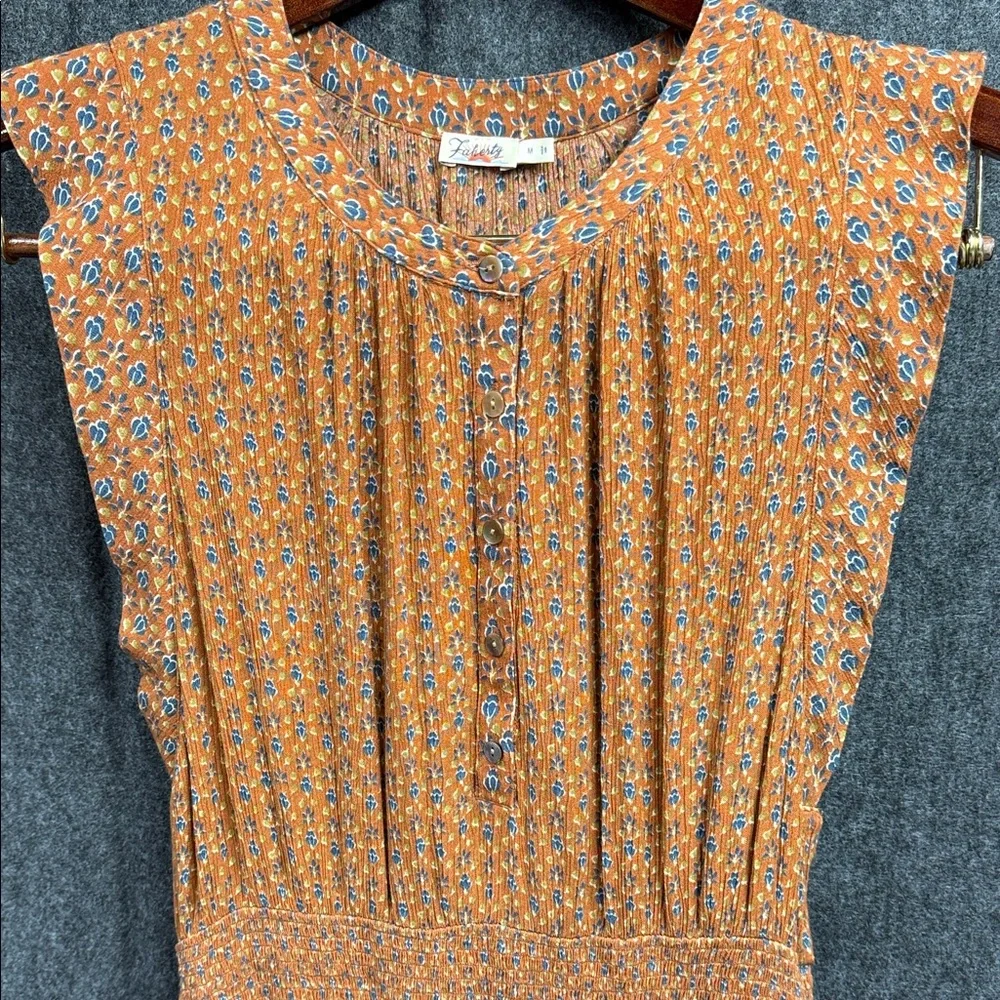 Faherty Woodstock Terracotta Floral Maxi Dress - Picture 8 of 15